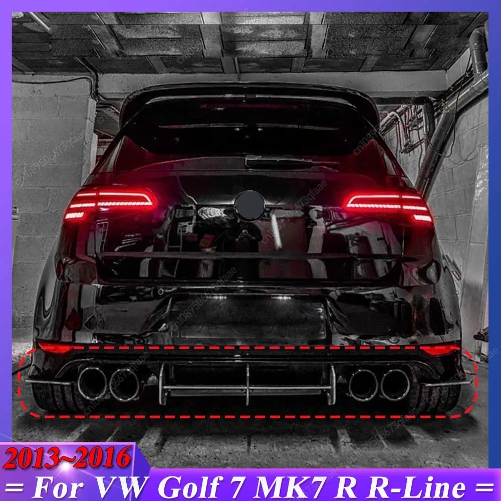 

Для Volkswagen VW Golf 7 MK7 R R-Line 2013-2016 3-х плавников заднего бампера автомобиля, диффузор, хвостовой фартук, закрылки, боковые разветвители, комплекты кузова, тюнинг