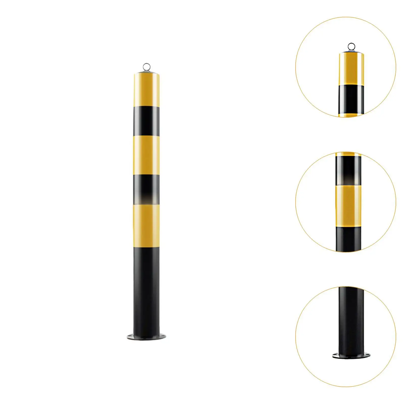 Bollard Post Accessories 75cm H Steel Protective Parking Barrier Black and Yellow for Sidewalks Hotels Traffic Sensitive Area