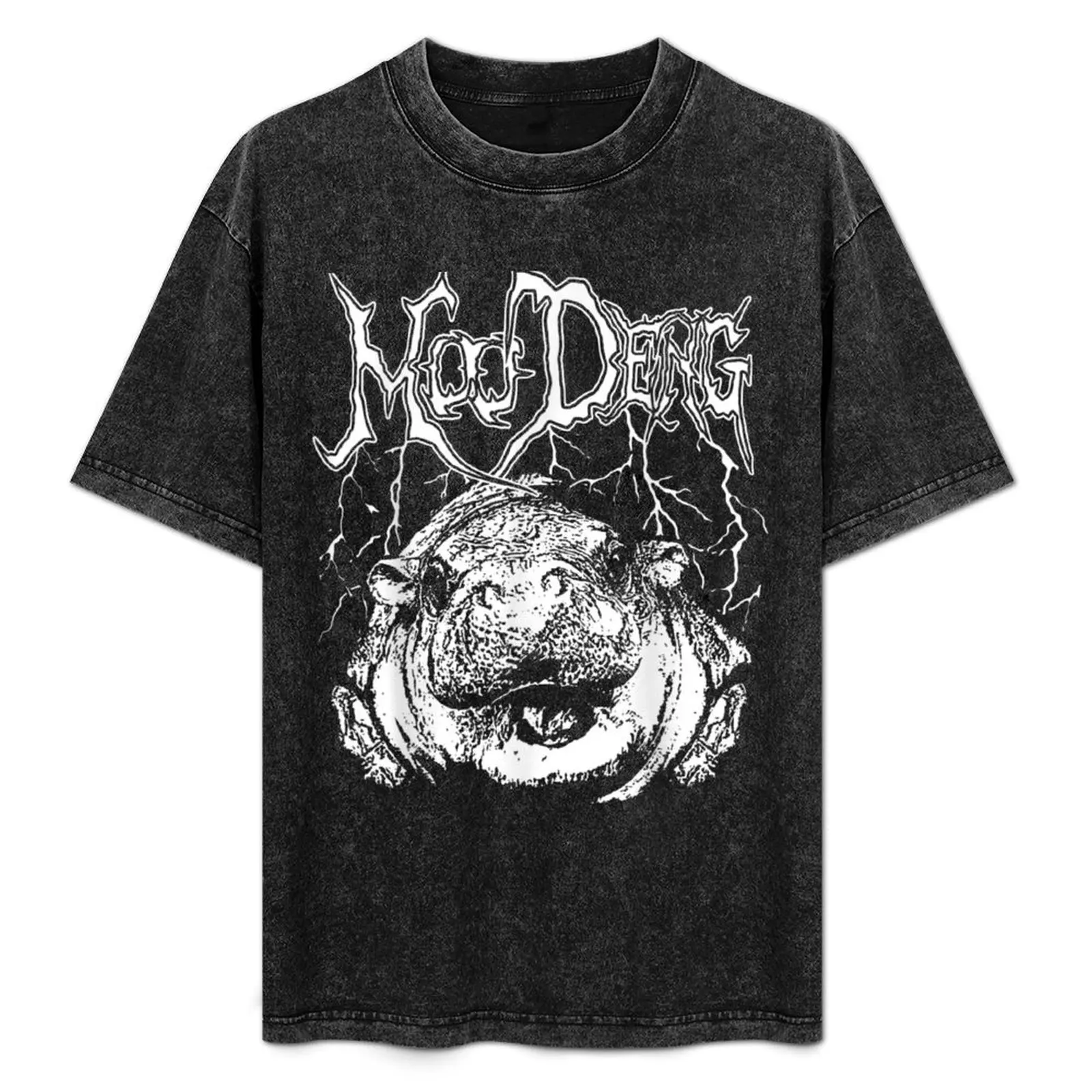 

Moo-Deng Hippo T-Shirt Minimalist Plain Crew Neck T-Shirt