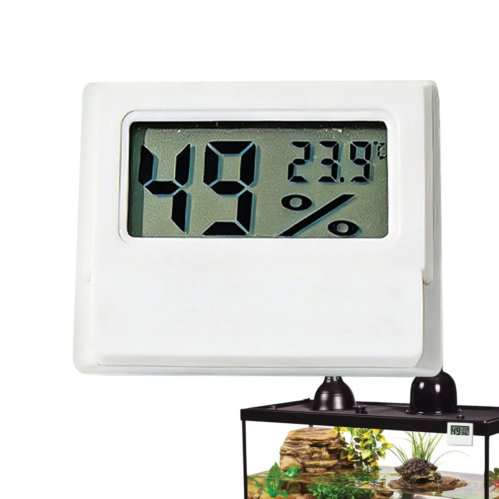 Reptile Humidity Gauge Accurate Battery Operated Tester Reptile Tank Humidity Temp Meter for Bearded Dragon Leopard Hermit Crab