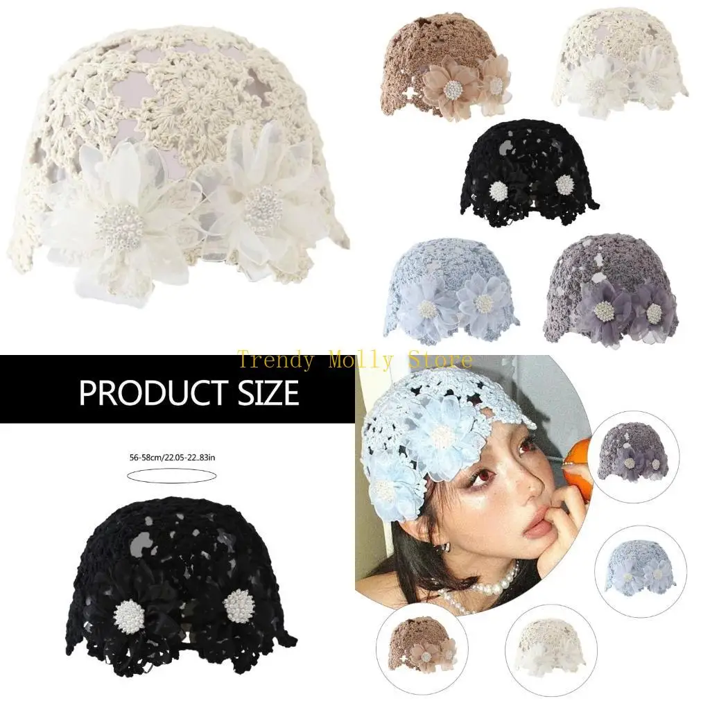 

N5KB Пуловер ручной работы Шляпа ручной работы в стиле клош Полая шляпа для музыкального фестиваля