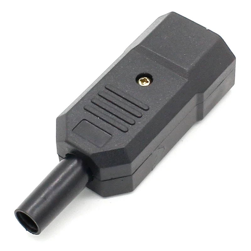 1pcs New Wholesale Price 10A 250V Black IEC C13 Male Plug Rewirable Power Connector 3 pin ac Socket