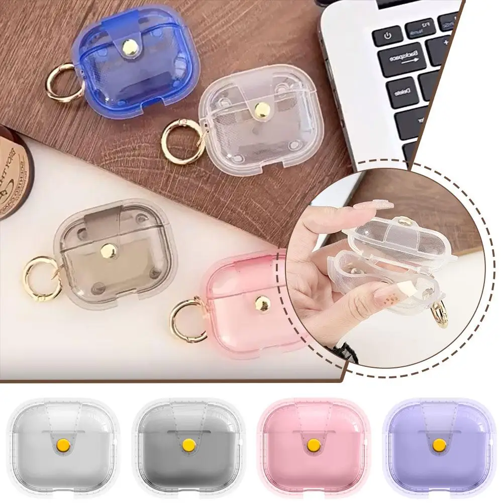 Silicone Earphone Cases For Airpods 4 TPU Transparent Gray Pink Blue Headphones Case For Apple Airpods 4 Silicone Case B0F4