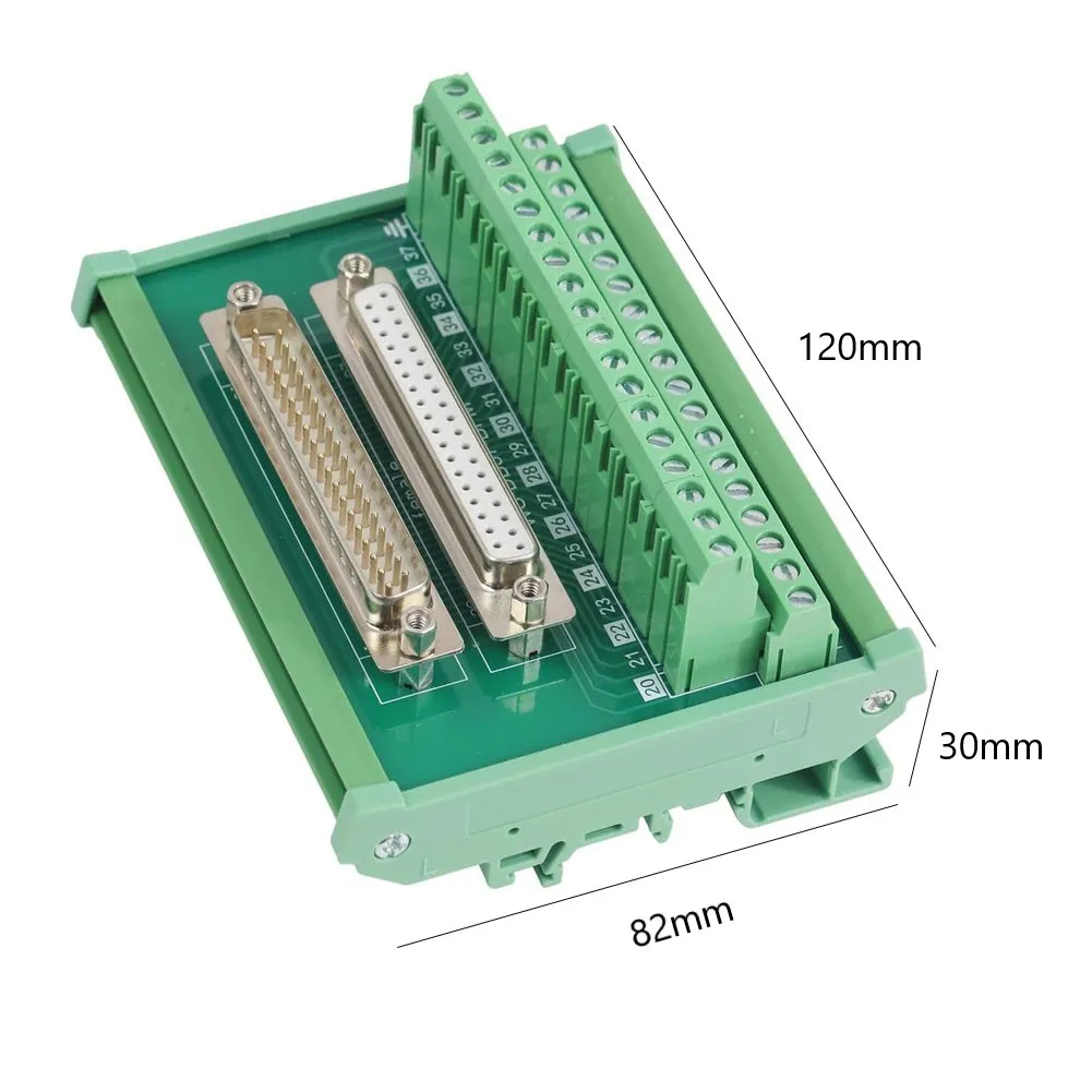 D-SUB Adapter DB37 Terminal Block Electrical Projects Humidity Range 10 To 90 RH 1.0A Current Rating For Electronic Devices