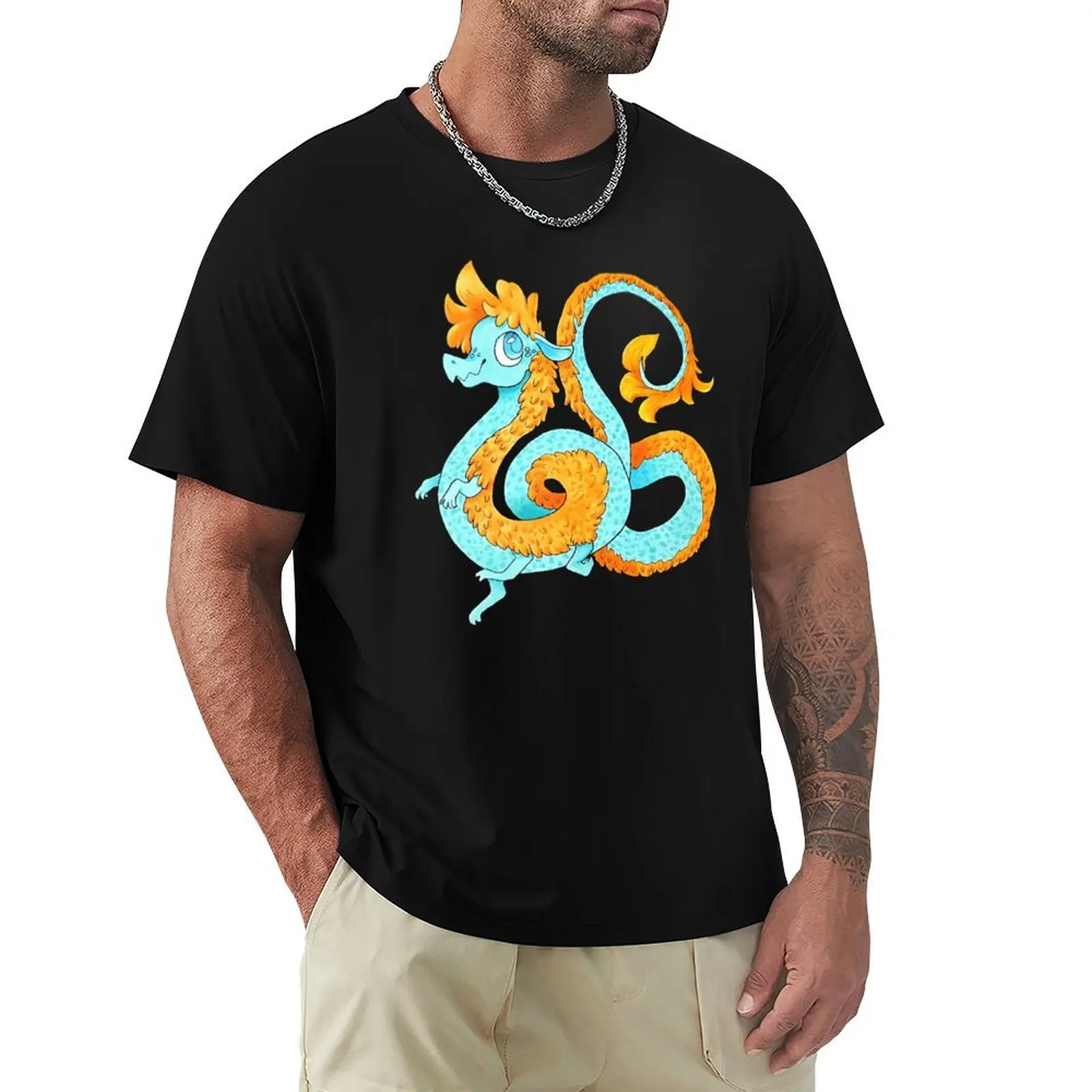The Great Curly Dragon T-Shirt Sun Block Outdoor T-Shirt