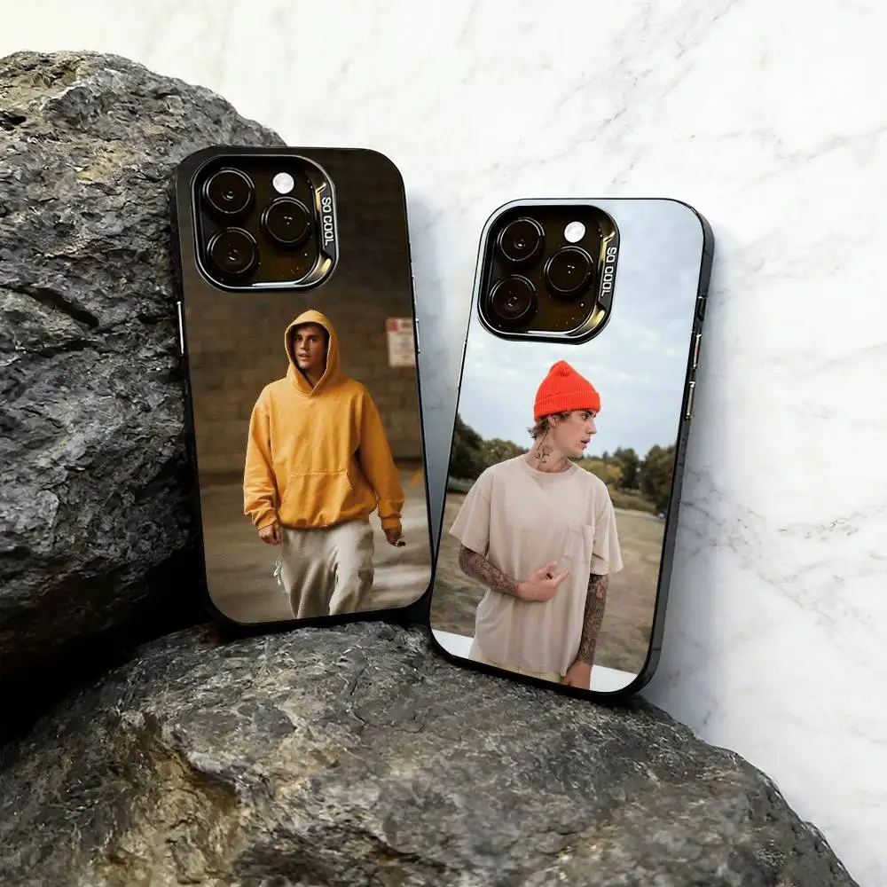 

Fashion J-Justin Bieber Phone Case For iPhone 17,16,15,14,13,12,11 Plus,Pro Max,XS,Colorful Silver Black Cover