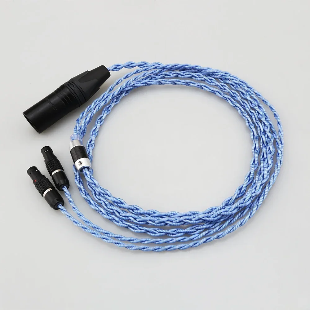 HIFI 2.5mm/4.4mm/3.5mm OCC Litz 실버 도금 업그레이드 케이블 Focal Utopia Fidelity Circumaural 헤드폰