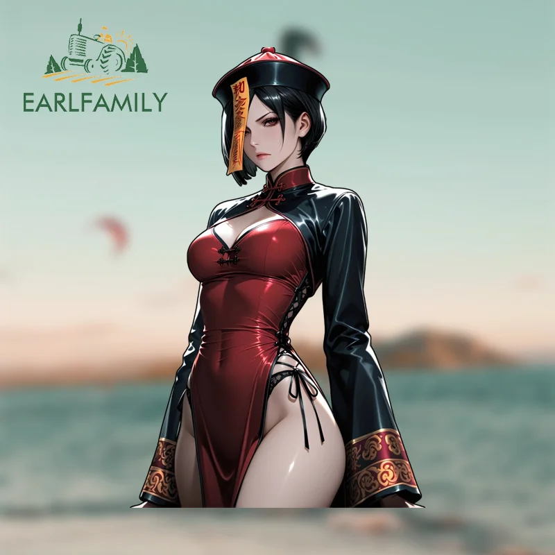 EARLFAMILY Zombie Suit Ada Wong Sexy Waifu Car Stickers Cool Rear Fishing Tackle Box PVC Decals Vinyl Waterproof Car Decor