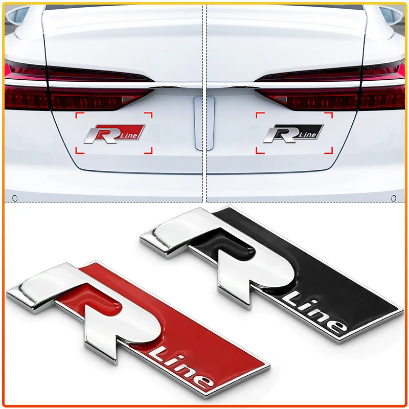 Image of Auto-Frontgrill-Emblem für VW GTI Rline Polo Passat B5 B7 Golf 3 4 5 Jetta Touareg Beetle Heckklappen-Kotflügel-Abzeichen-Aufkleber