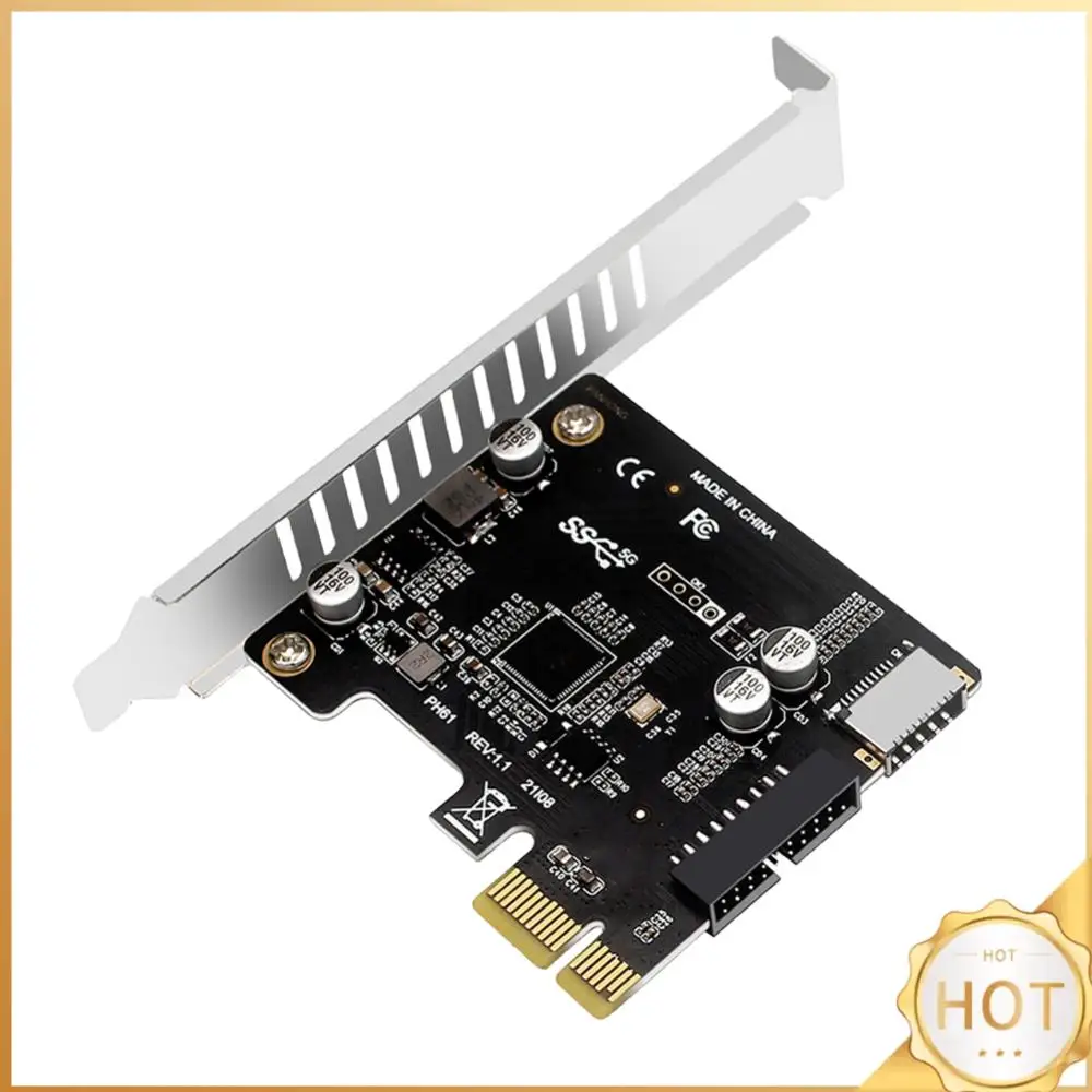 

PC PCI-E To USB 3.0 PCIE Expansion Controller Card 19PIN PCI-E To USB 3.0 Type C Front Panel Adapter