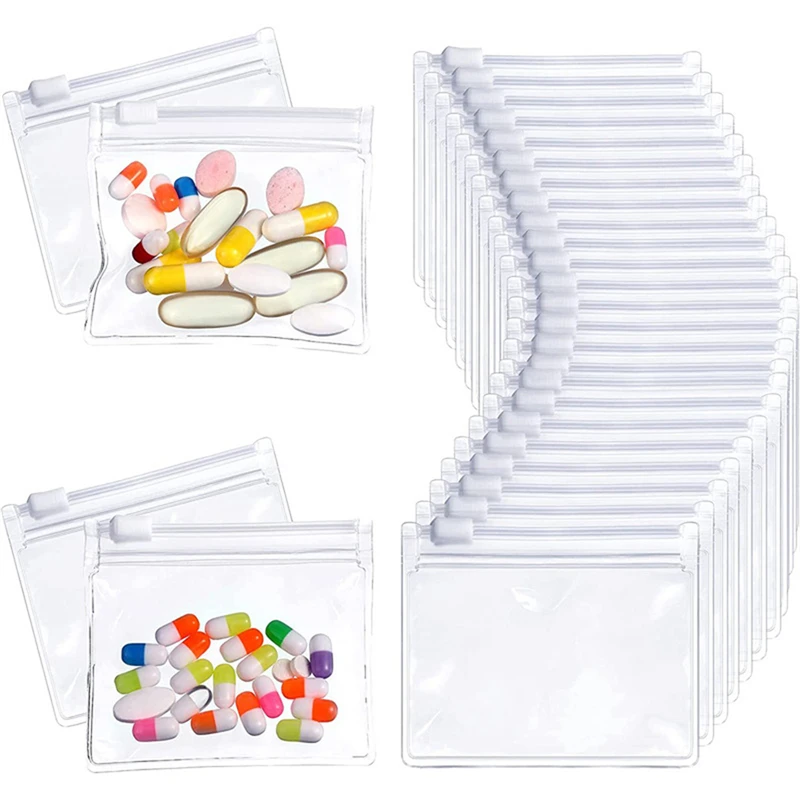 1/10pcs Pill Pouch Bags Zippered Pill Pouch Reusable Clear Pill Bags Self Sealing Travel Medicine Organizer Storage Transparent