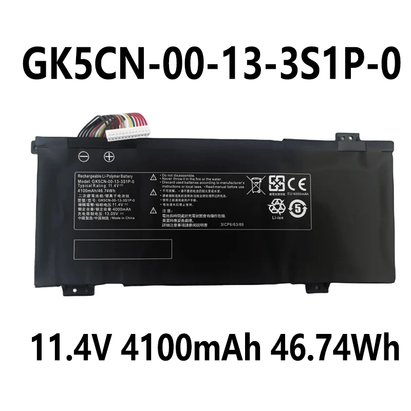 

GK5CN-00-13-3S1P-0 11,4 В 4100 мАч 46,74 Втч Аккумулятор для ноутбука Getac GK5CN5Z GK7CN6S для Machenike X9Ti X9Ti-R GK5CN-11-16-3S1P-0