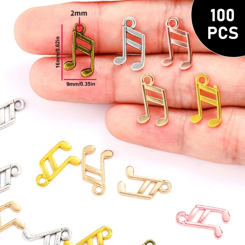 Set of 100 Musical Note Pendants for Unique Necklace and Bracelet Jewelry Charm