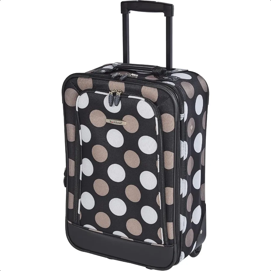 

Fashion Softside Upright Lage Set Expandable New Black Dot 2Piece 14 19