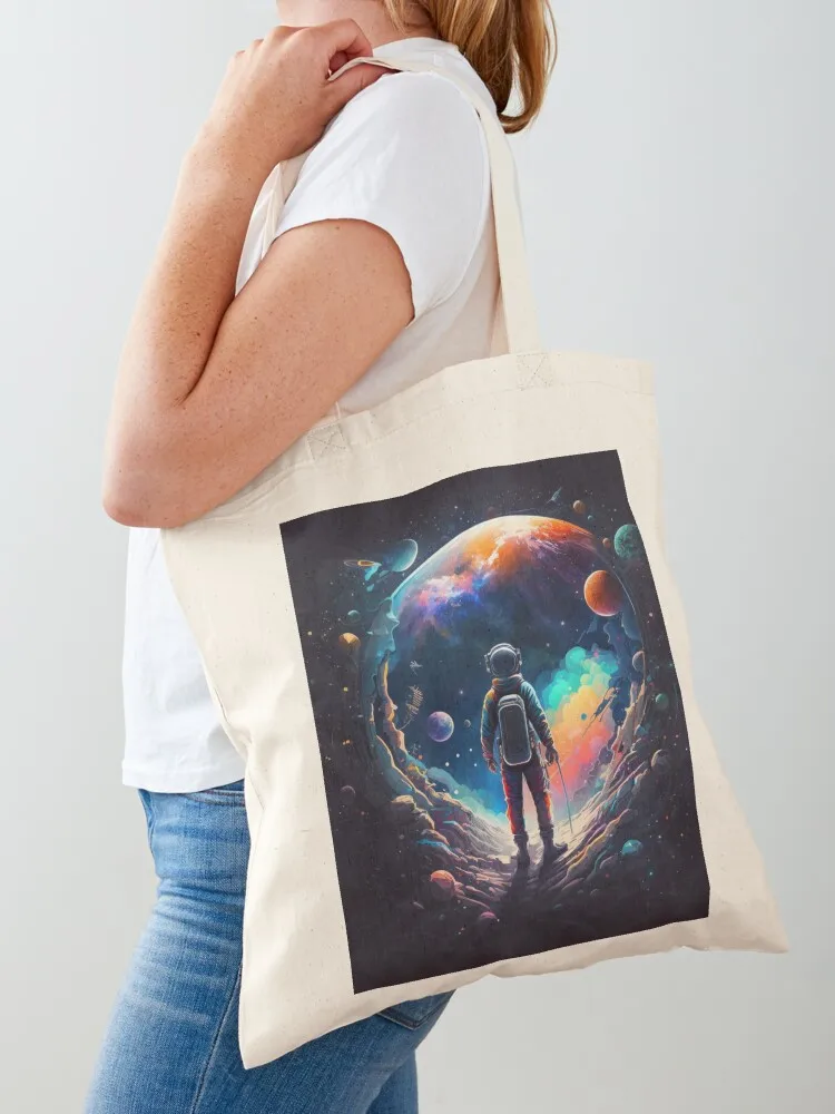 Galactic Adventure Astronaut Spaceman Planetary Exploration Tote Bag Canvas bag shopper bag women Reusable bags