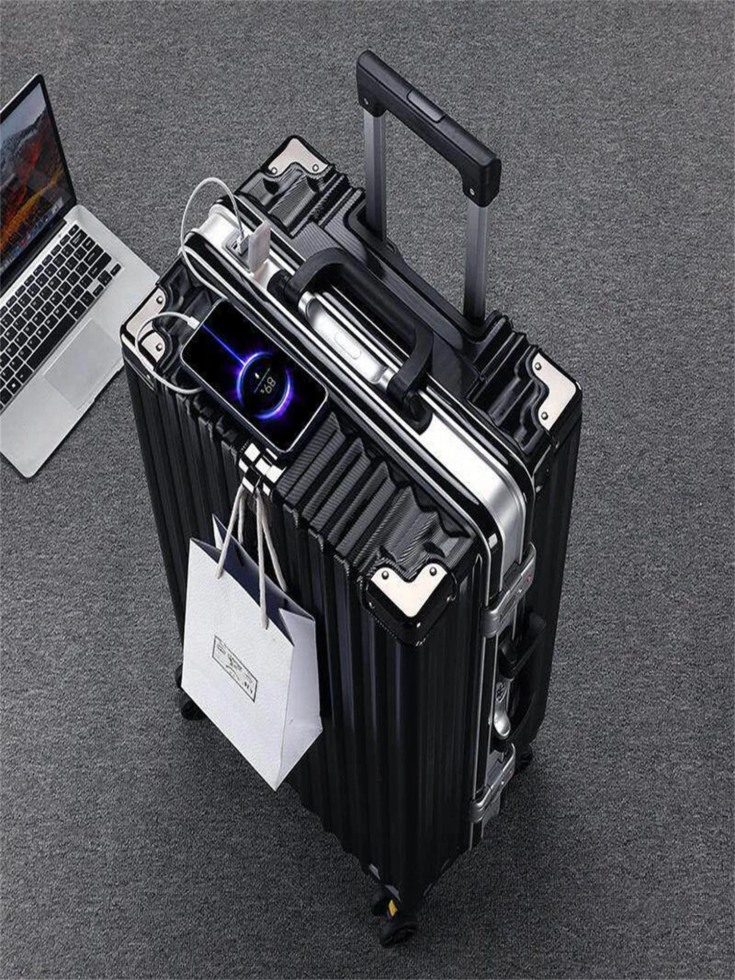 large-capacity-aluminum-frame-luggage-travel-suitcase-password-lock-men's-women's-student-carry-on-bag-durable-pu-leather
