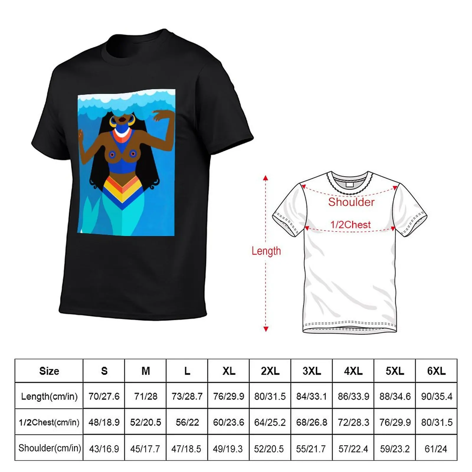 Yemonja, mother of all Orisha T-Shirt quick drying customs design your own sports fans plus size clothes Men's t shirts