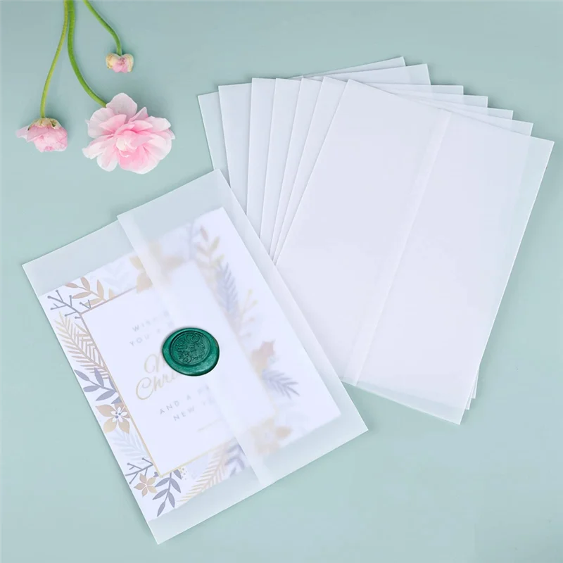 120Pcs Pre-Folded Vellum Paper, Printable Vellum Jackets Translucent Vellum Paper 5X7 Inch Vellum Paper Wraps