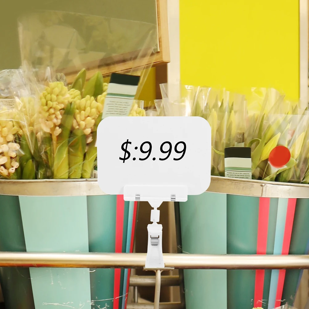 

5 Pcs Fruit Price Tag Clips Advertising on Double Head Swivel Sign Chalkboard Signs for Food Plastic Display Boutique