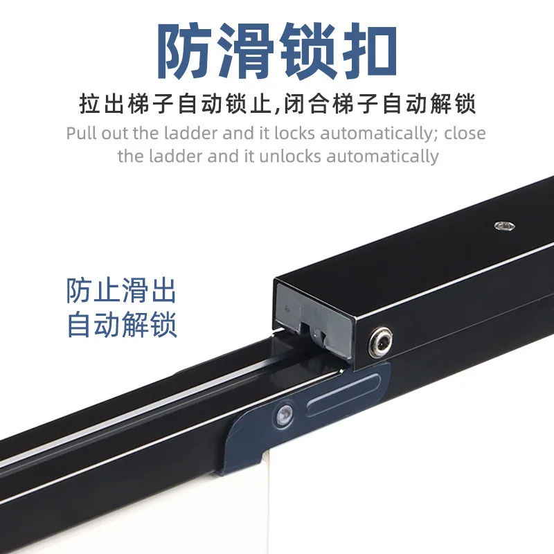 Household embedded heightening ladder cabinet wardrobe two-step folding ladder left and right universal ultra-thin