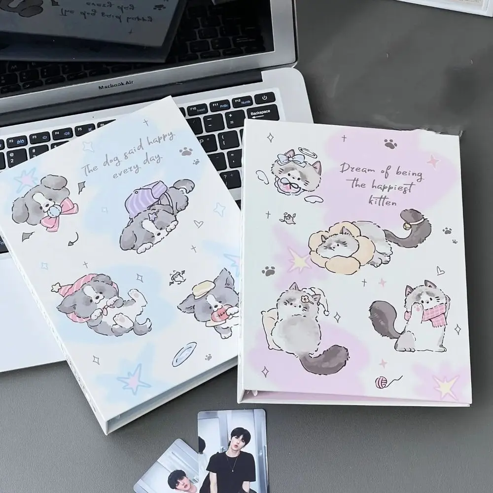 Puppy A5 Binder Photocard Holder Kpop Idol Photo Album Kawaii Cat Photocards Collect Book Album for Photograph