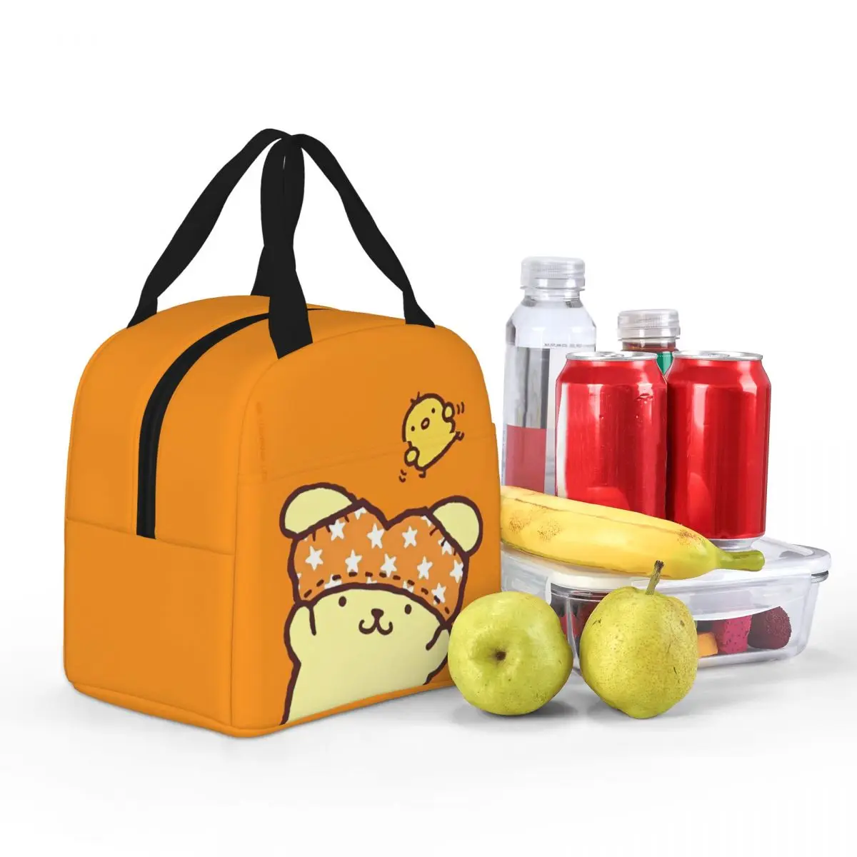 Kawaii Pom Pom Pom Pin Cartoon Geïsoleerde Lunchtas Lekvrije Lunchtas Koeltas Tote Lunchbox School Reizen Bento Zakje