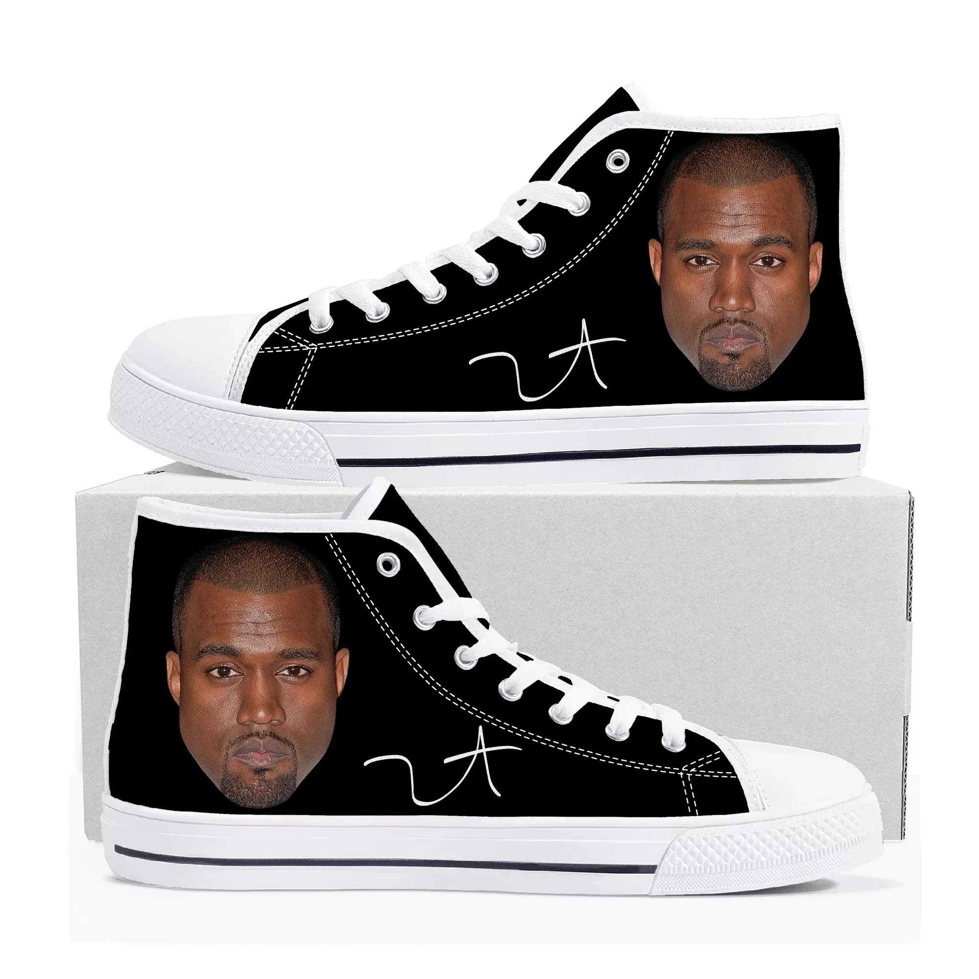 

High Quality Canvas High Top Sneakers for Adults Custom Lace Up Shoes Kanye West Inspired Casual Footwear