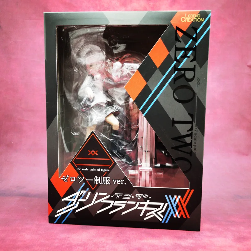 28CM Anime Darling In The Franxx Zero Two 02 PVC figura de acción mochila uniforme modelo muñeca coleccionable para niños y adultos regalo