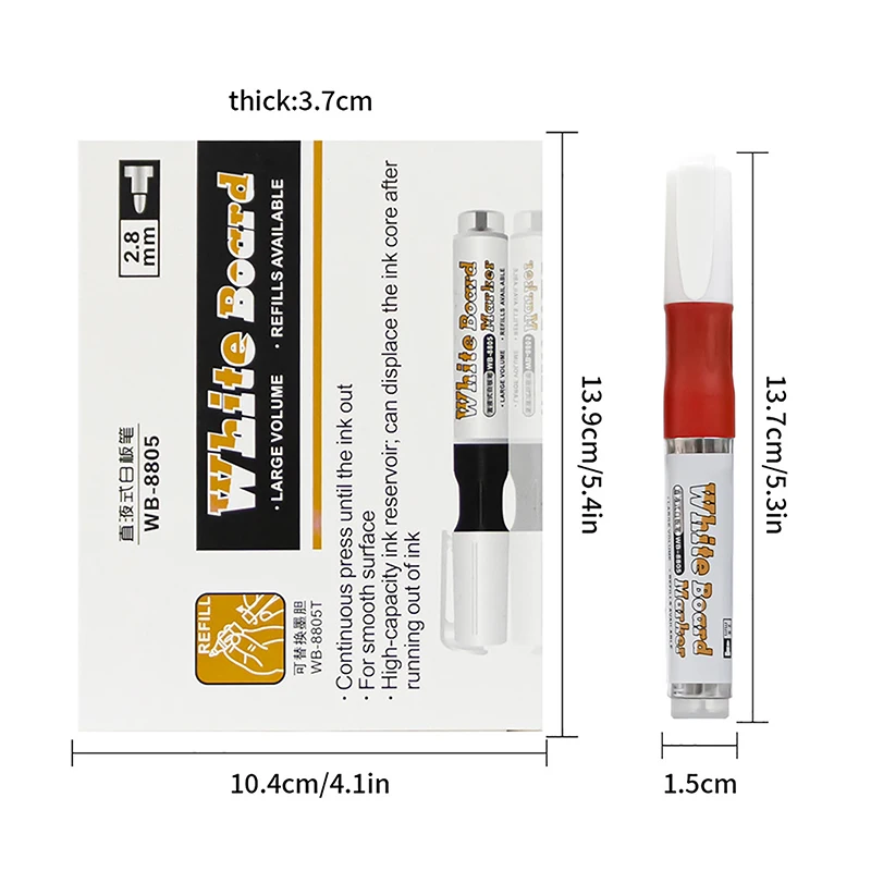 Rotulador de tinta líquida recargable para pizarra blanca, suministros de dibujo borrables, papelería para estudiantes, escuela y oficina, 1 unidad