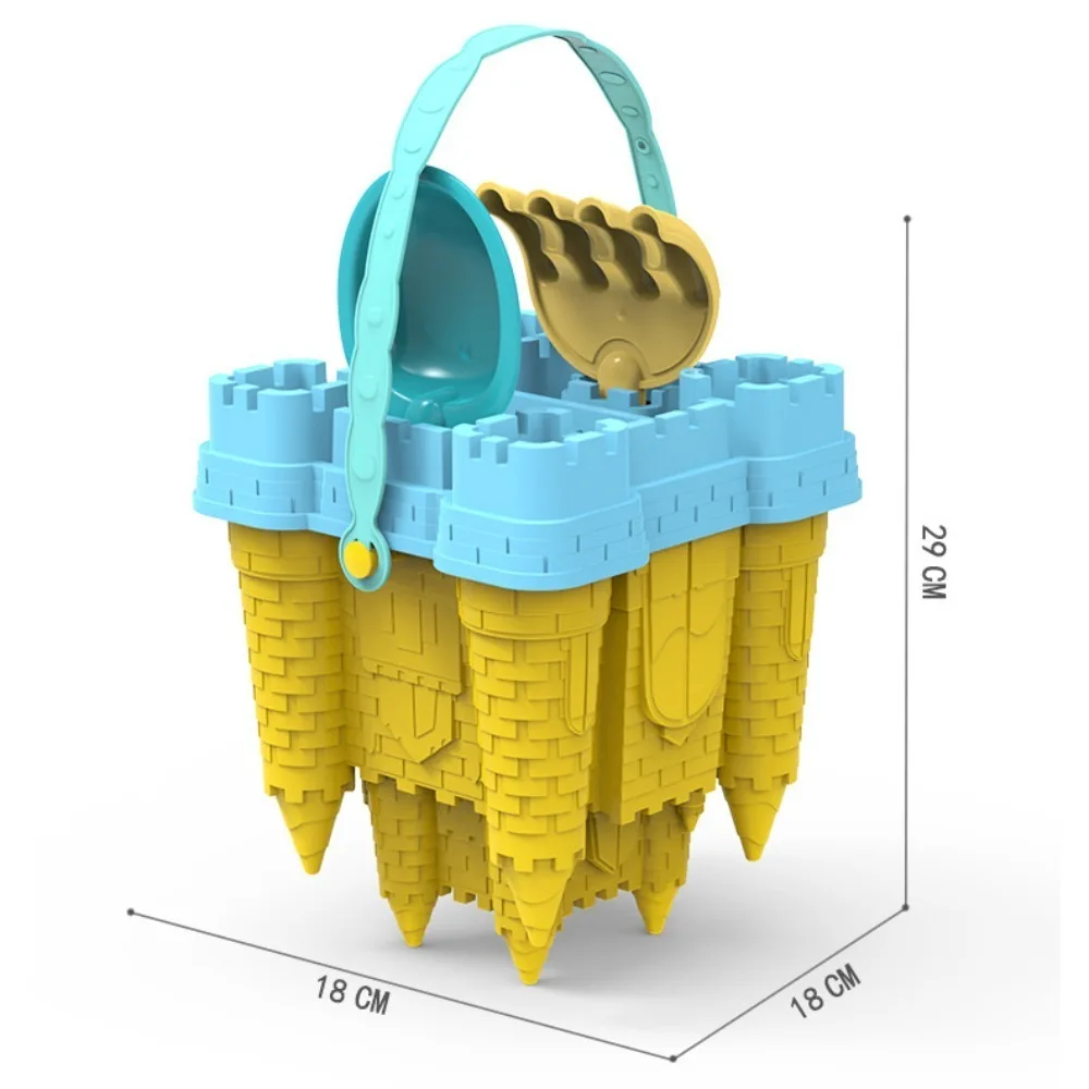 Summer Toys Beach Sand Toys Set Beach Accessories Plastic Castle Sand Mold Toy Creative Yellow Castle Bucket Play Sand Set