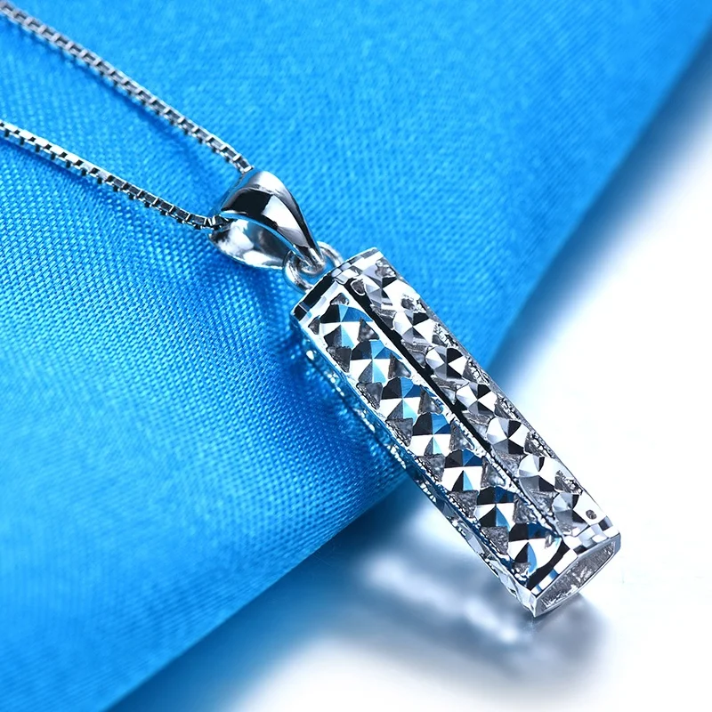 

Real Pure Platinum 950 Men Women Lucky Gift Hollow Carved Pillar Hexagonal Column Pendant 2.3g PT950