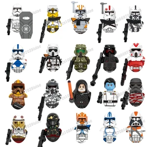 G0127 G0161 Star Wars Clone Troopers Imperial Stormtrooper Resimen Ke-501 Mainan Figur Robot Mini Hadiah Boneka Perakitan Batu Bata 10 minifigures lego stormtrooper dengan penjualan terbaik - №