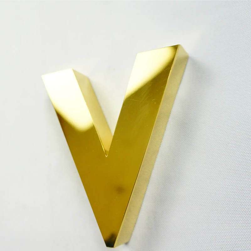 NO Lighting Mirror/Chrome 3D Stainless Steel Outdoor Sign Logo Letters