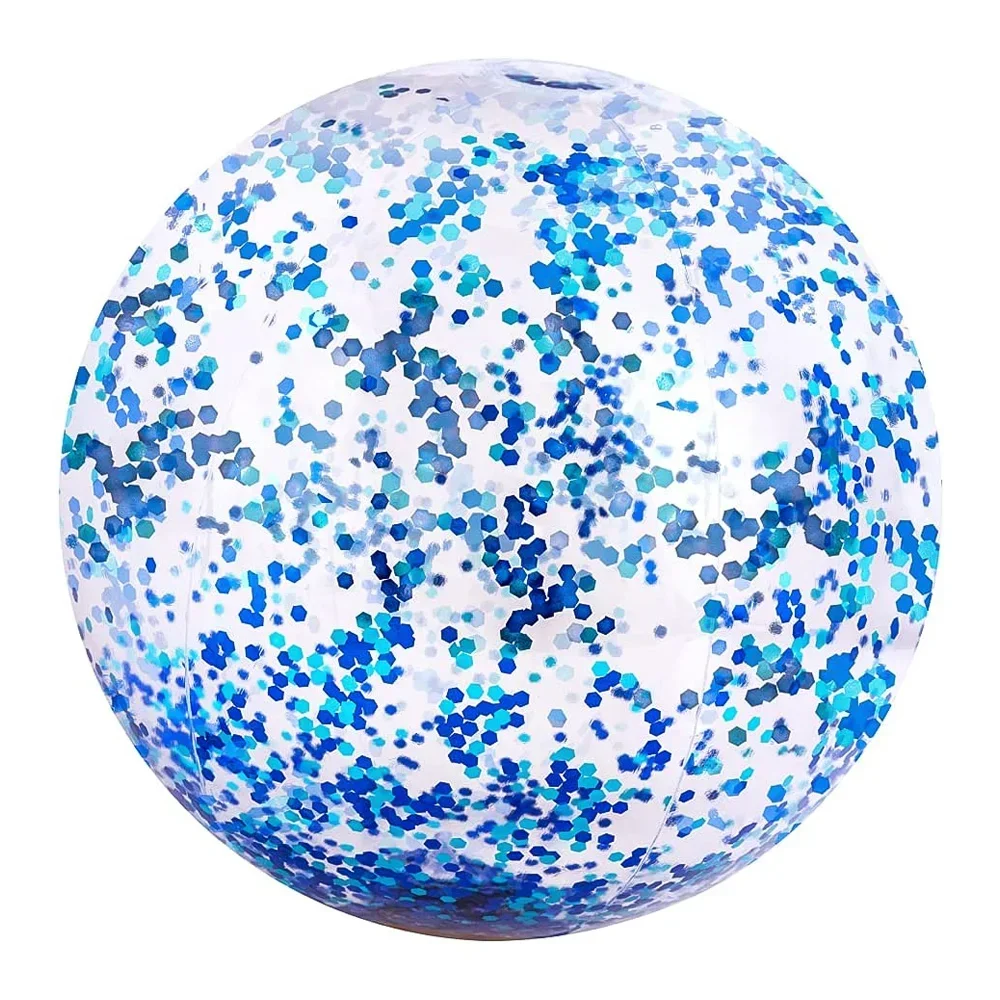 40/60cm Inflatable Glitter Beach Ball Summer Water Ball Sequin Beach Balls for Summer Swimming Pool Party Toys for Kids Adult