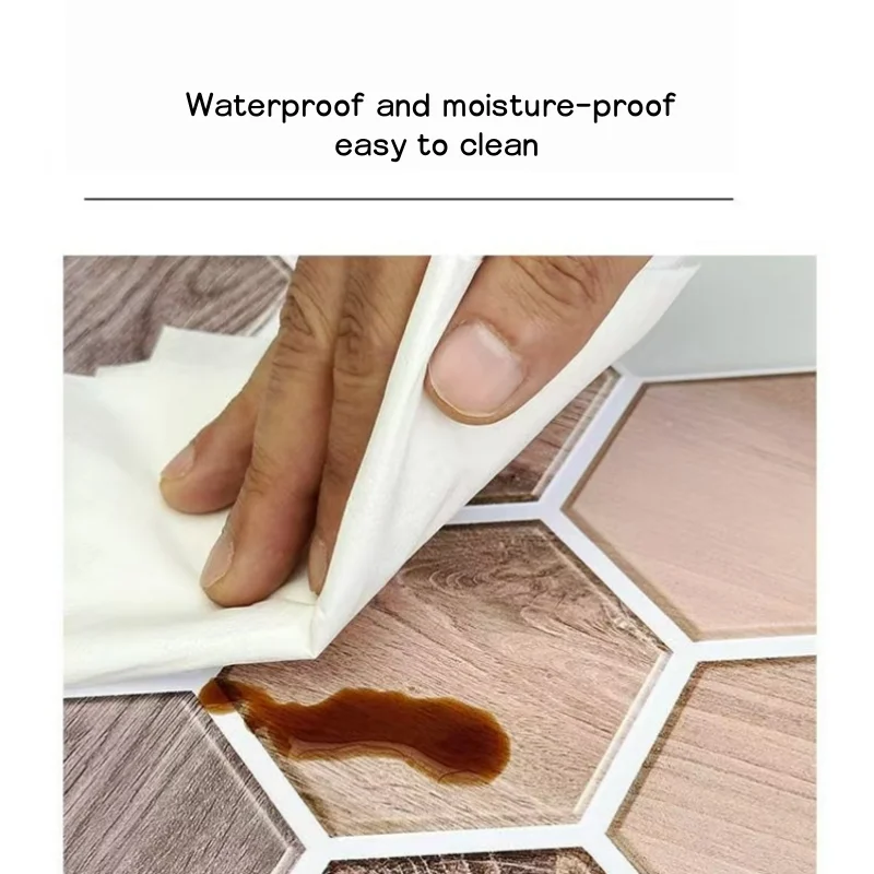 3D Wall Stickers Self Adhesive Background Wall Study Room Hexagonal Balcony Decoration Tv Thickened Home Sofa Wood Grain Warm