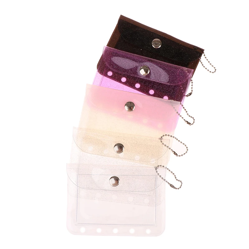 Tarjetero de PVC transparente para hombre y mujer, cartera portátil impermeable para tarjetas de identificación, monedero para chica