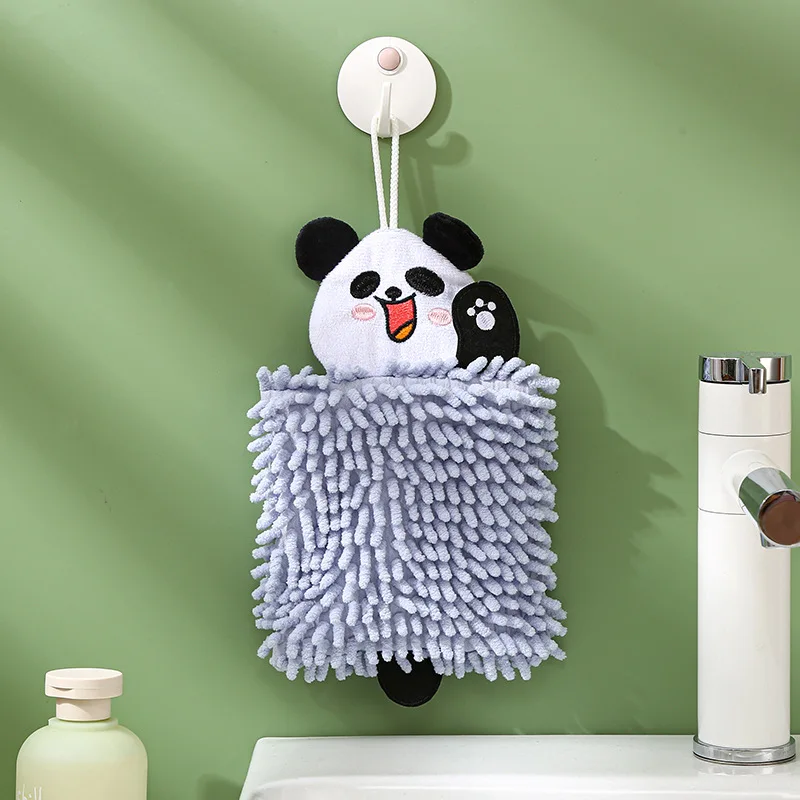 New Creative Cute Microfiber Hand Towel Hangable Cartoon Animal Absorbent Towel Household Kitchen Bathroom Rag Handkerchief