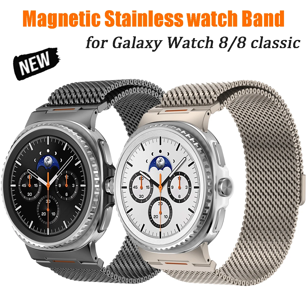 Milanese Business-Armband für Samsung Galaxy Watch 8 40mm 44mm, magnetisches Edelstahlband für Watch 8 Classic 46mm, Herrenarmband
