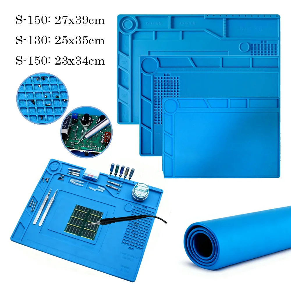 

1pcs Anti-static Soldering Silicone Mat Heat-Resistant Work Pad For Hot Airs Guns Soldering Station Repair Desoldering Platform