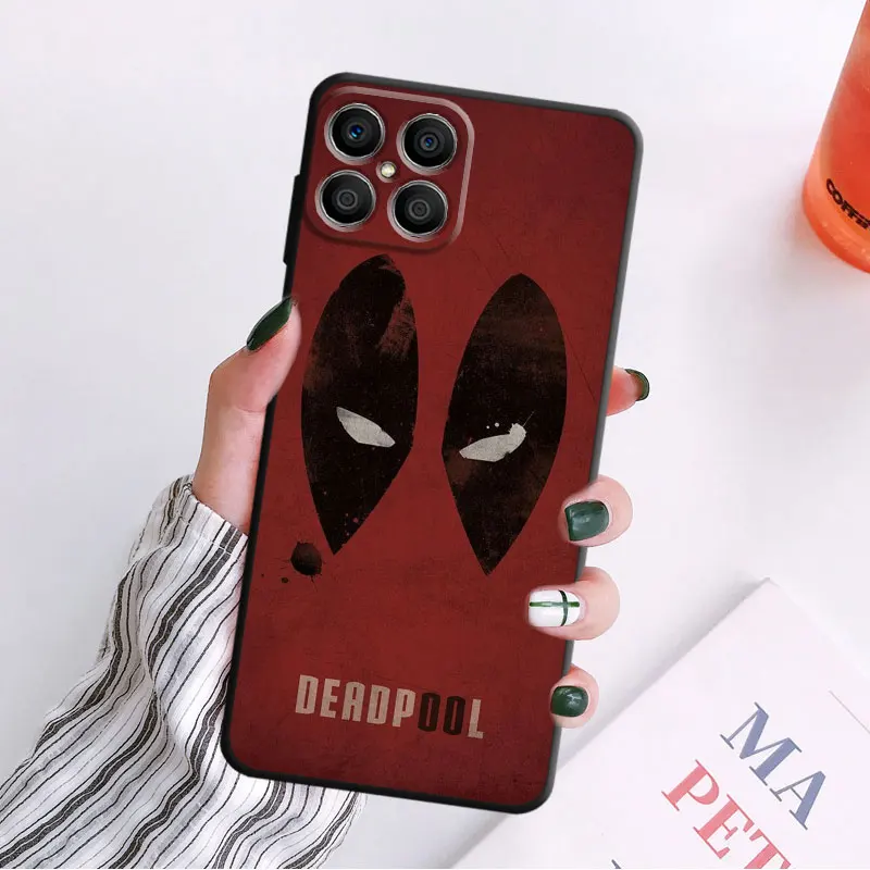 Deadpool Marvel Dead Pool Case for Honor 70 Lite X9a 5G 8X X6 X6a X8a X9a 90 Lite X8 X7 X6 Black Soft Cover