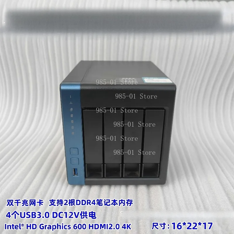 4-bay NAS storage device, 4K capable with J4025 processor, personal & enterprise cloud disk in black
