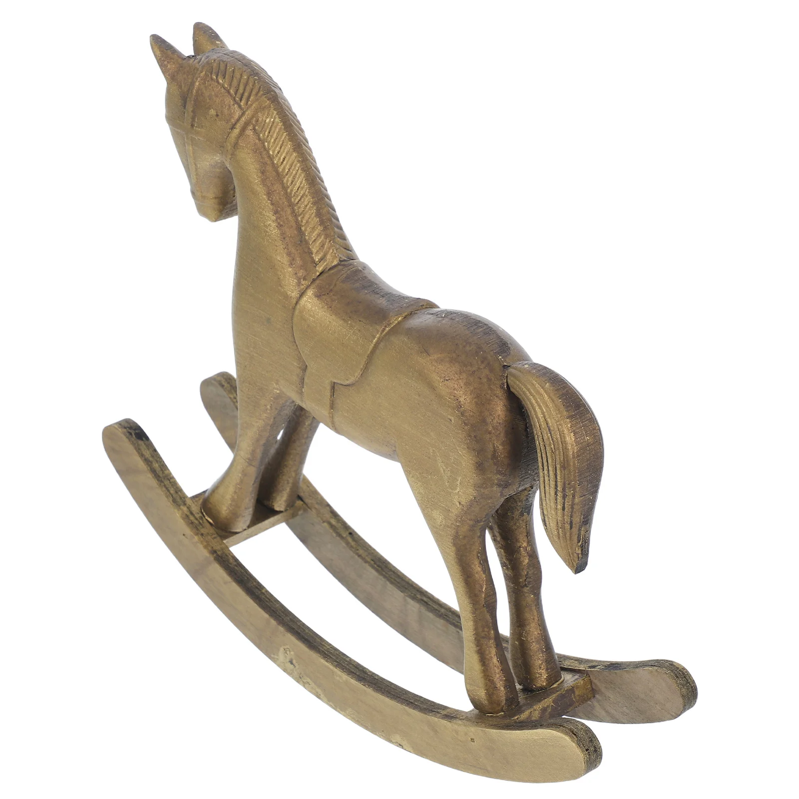 

Wooden Rocking Vintage Tabletop Ornament Handmade Retro Animal Statue For Living Room Desk Shelf Desk Ornaments For Office Decor