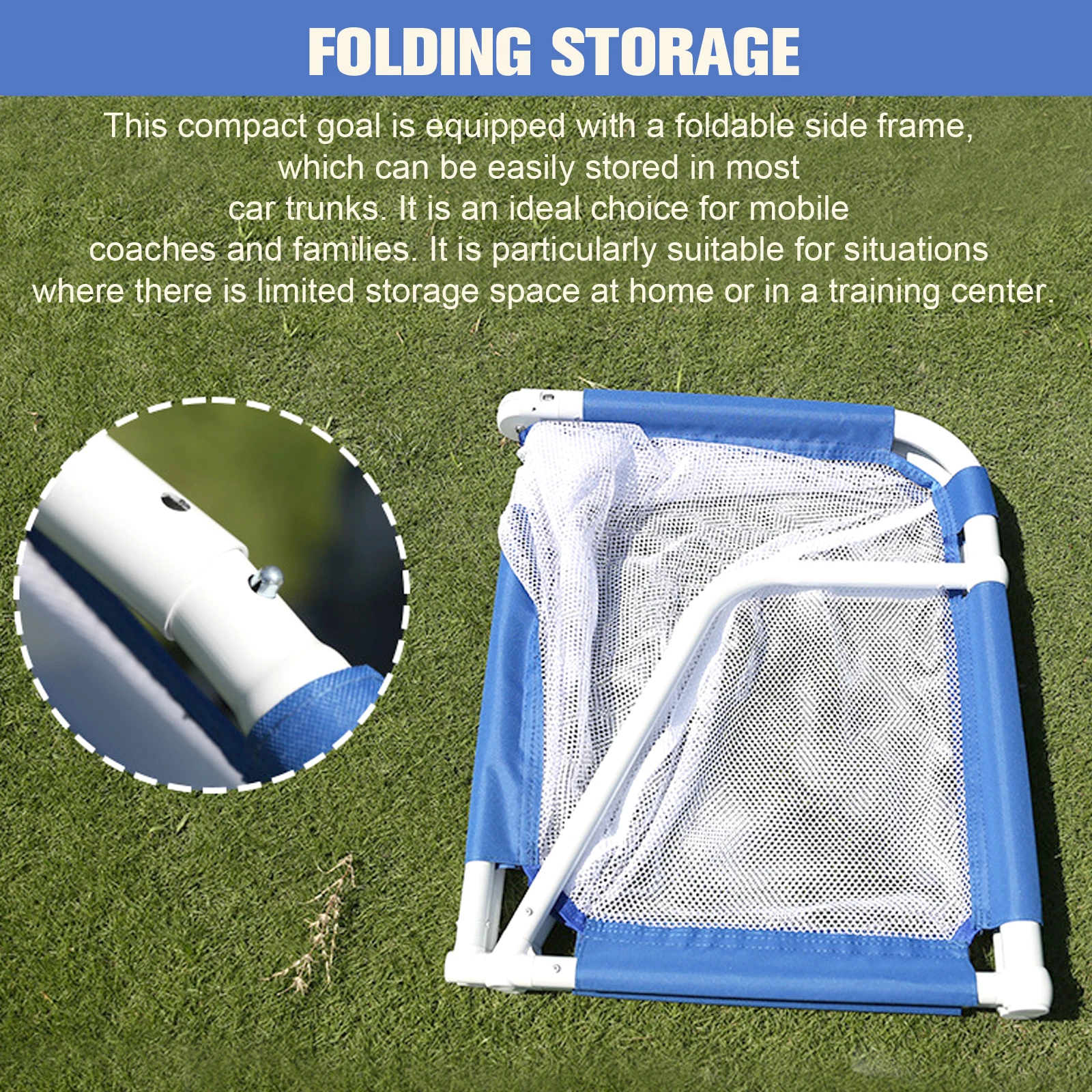 Outdoor Folding Soccer Goal Net Plastic Portable Football Post Frame Set  for Kids and Youth Outdoor Soccer Ball Training Sports