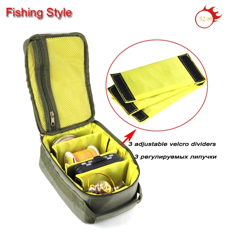 Oxford Fishing Tackle Bag Large Capacity Portable Fishing Reel Lure Hook Gear Storage Handbag Outdoor Fishing Reel Case