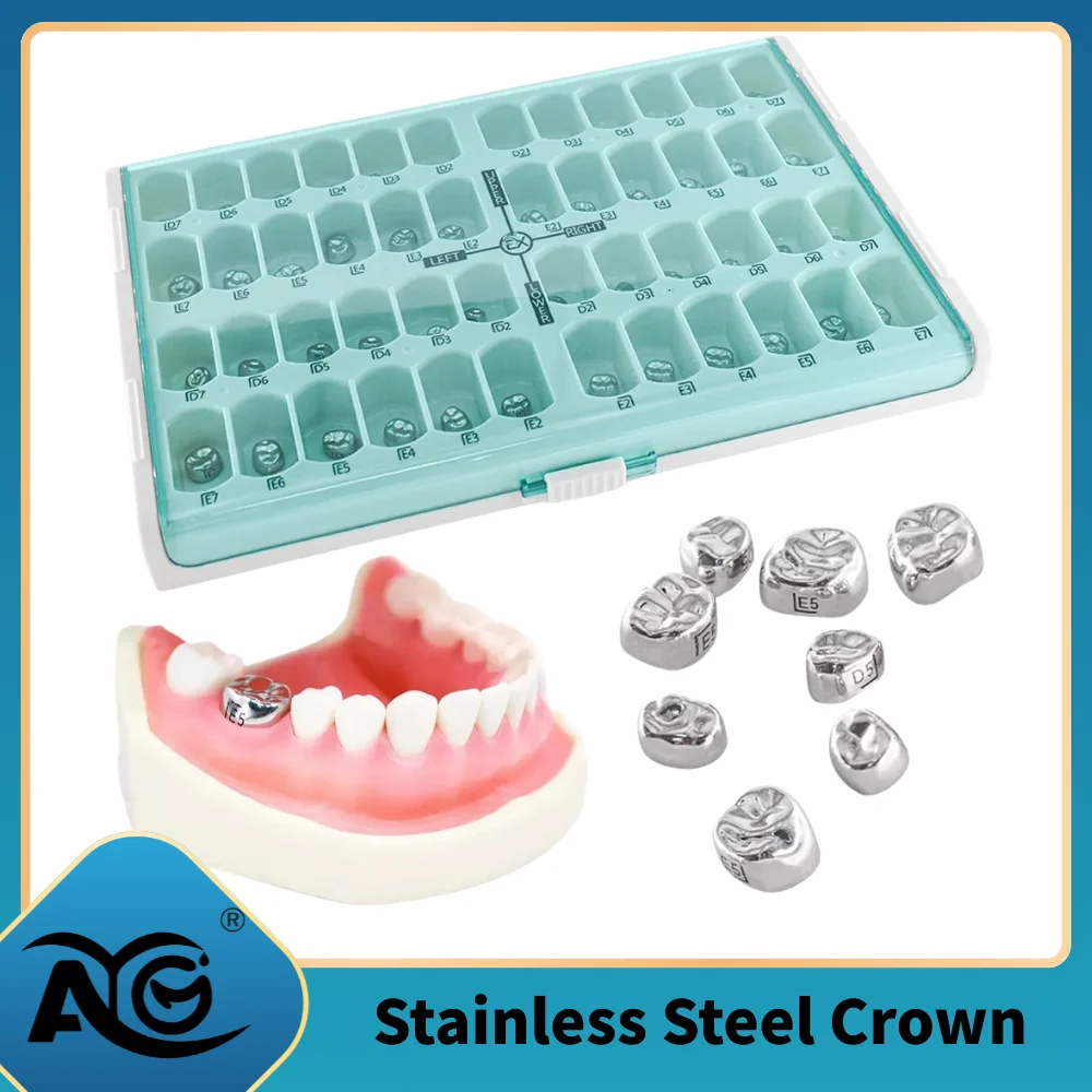 

AG 50 шт. позиционные стоматологические временные коронки из нержавеющей стали Pedo Molar Crown Refill Kit для детей 1-й 2-й предварительно сформированный стоматолог