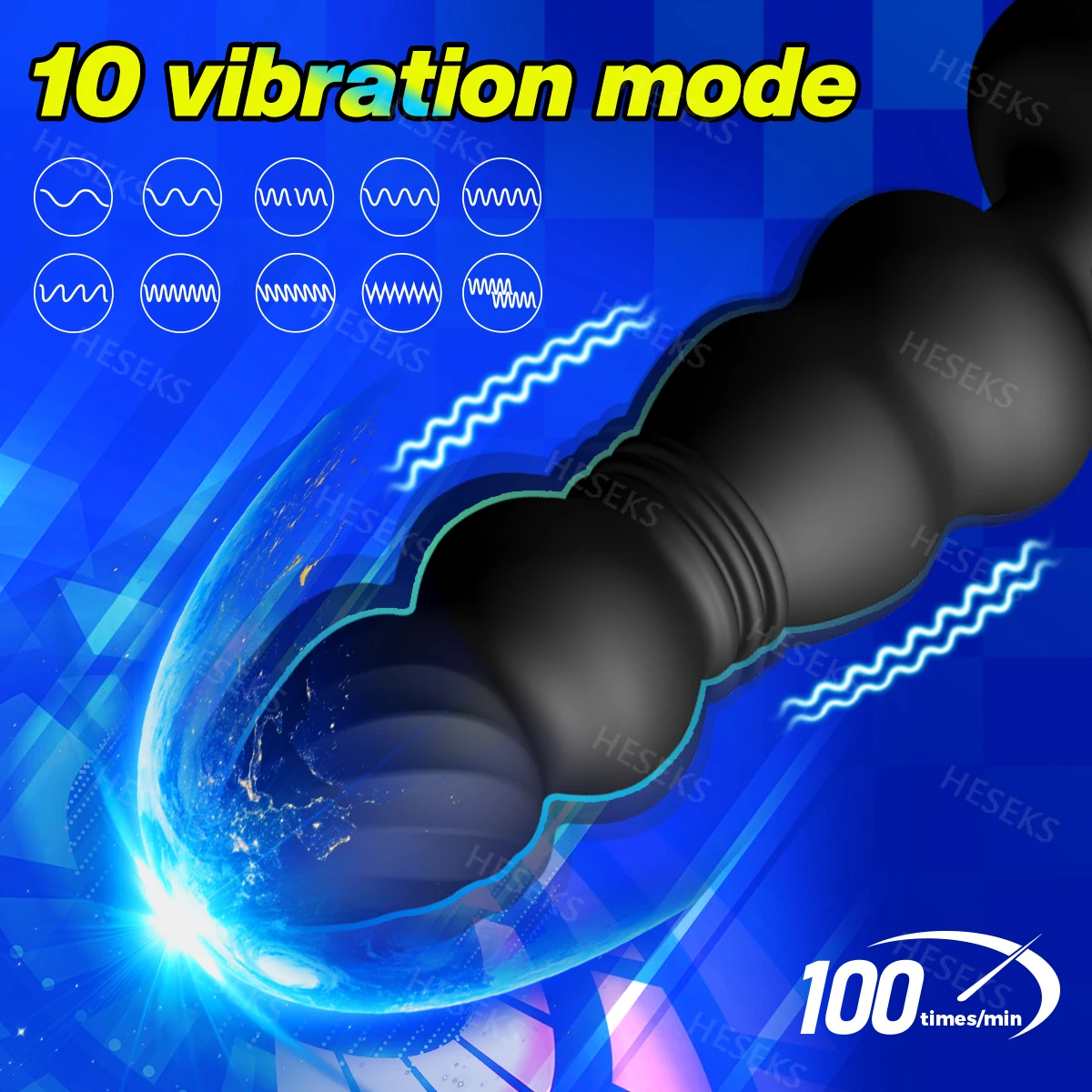 HESEKS Wireless Telescopic Prostate Massager Anal Dildo Vibrator Cock Lock Male Masturbator Buttplug Adults Sex Toys for Men 18+