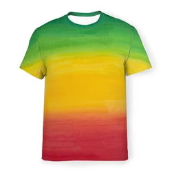 Polyester TShirts Ethiopian Painting Art Rastafarian Colours Personalize Men's Thin T Shirt Funny Clothing