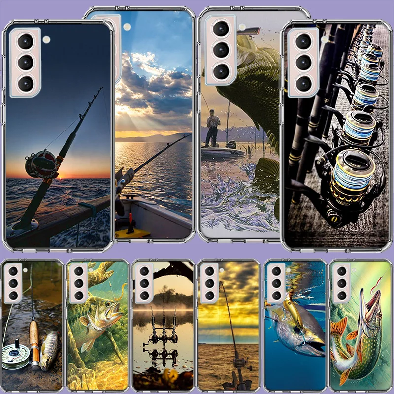 Recreational Activities Carp Fishing Fish Phone Case For Samsung Galaxy S24 S22 Ultra S21 S23 FE S20 S10 S9 S8 Plus S10E S7 Edge