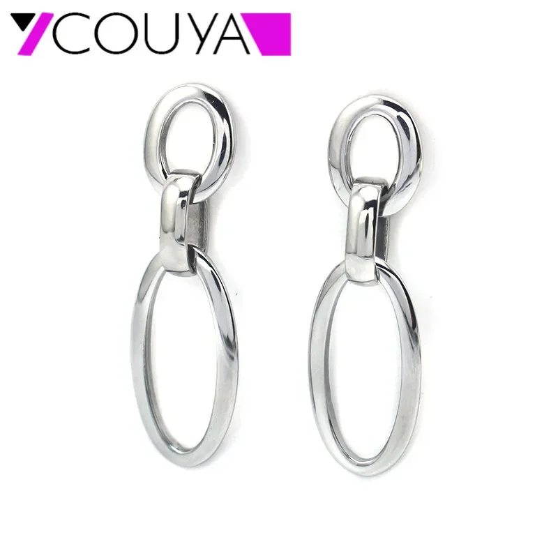 Fashion 2024 Stud Pendientes Earring For Women 316L Stainless Steel Silver Earrings Brincos Dome Round Earrings pendientes mujer