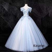 Real Photo Sky Blue Quinceanera Dresses Off the Shoulder Ball Gown  Princess Sweet 16 Dresses Graduation Gown